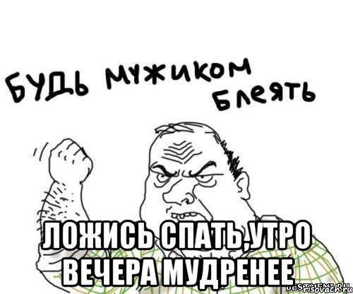  ложись спать,утро вечера мудренее, Мем блять