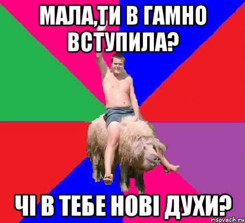 МАЛА,ТИ В ГАМНО ВСТУПИЛА? ЧІ В ТЕБЕ НОВІ ДУХИ?