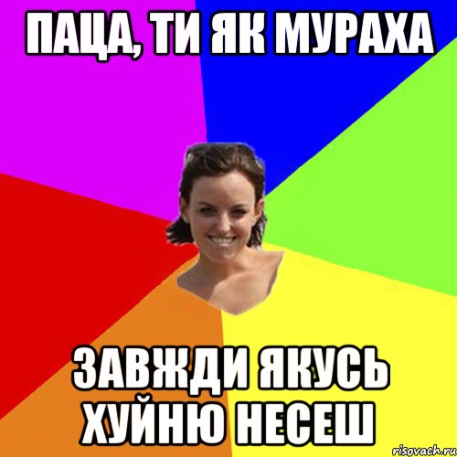 паца, ти як мураха завжди якусь хуйню несеш