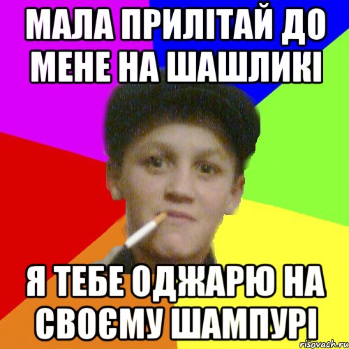 мала прилітай до мене на шашликі я тебе оджарю на своєму шампурі