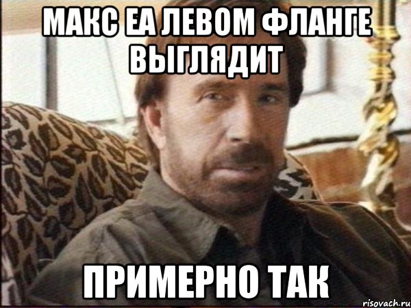 Макс еа левом фланге выглядит Примерно так, Мем чак норрис