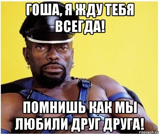ГОША, Я ЖДУ ТЕБЯ ВСЕГДА! ПОМНИШЬ КАК МЫ ЛЮБИЛИ ДРУГ ДРУГА!, Мем Черный властелин