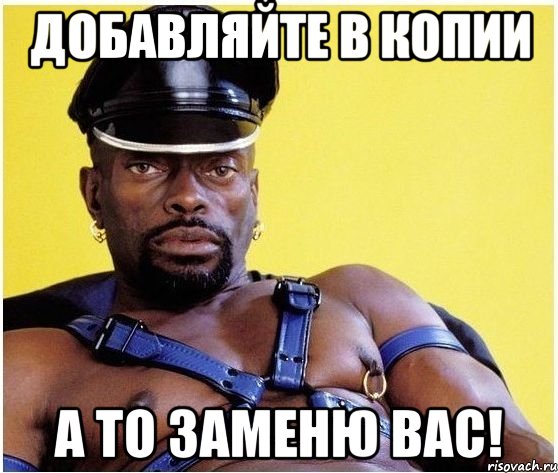 Добавляйте в копии А то заменю вас!, Мем Черный властелин