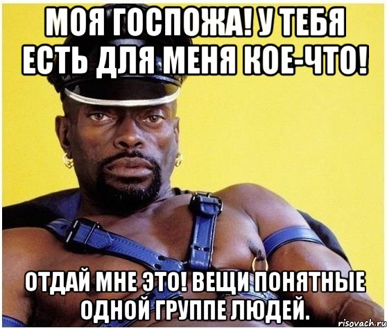 Моя госпожа! У тебя есть для меня кое-что! Отдай мне это! Вещи понятные одной группе людей., Мем Черный властелин