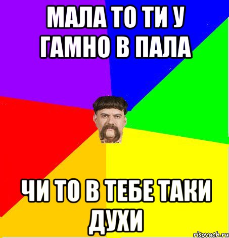 Мала то ти у гамно в пала чи то в тебе таки духи