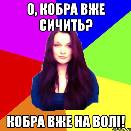 о, кобра вже сичить? кобра вже на волі!