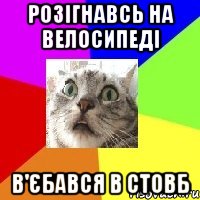 розігнавсь на велосипеді в'єбався в стовб