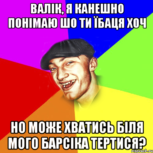 валік, я канешно понімаю шо ти їбаця хоч но може хватись біля мого барсіка тертися?, Мем Чоткий Едик