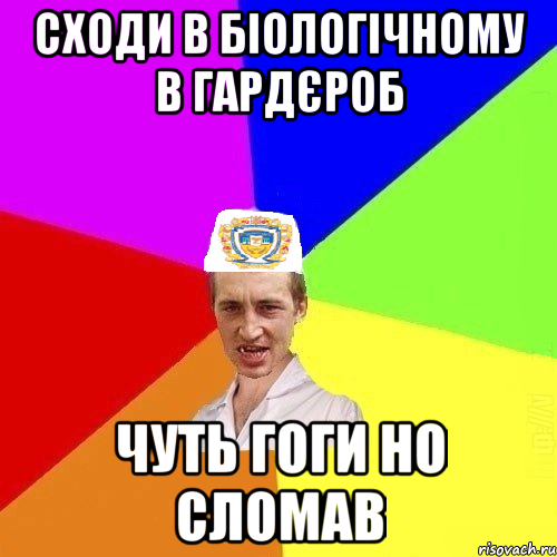 сходи в біологічному в гардєроб чуть гоги но сломав