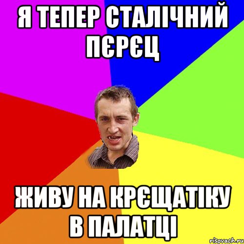 Я тепер сталічний пєрєц Живу на Крєщатіку в палатці, Мем Чоткий паца