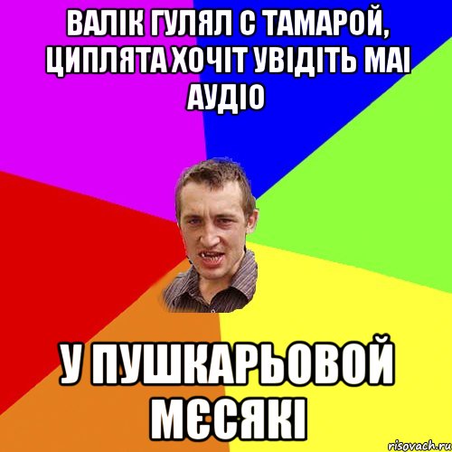 Валік гулял с тамарой, циплята хочіт увідіть маі аудіо у пушкарьовой мєсякі, Мем Чоткий паца