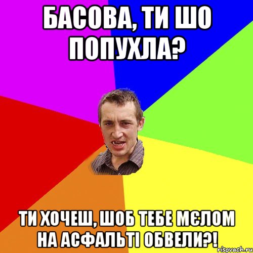 Басова, ти шо попухла? Ти хочеш, шоб тебе мєлом на асфальті обвели?!, Мем Чоткий паца