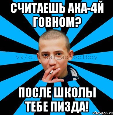 считаешь ака-4й говном? после школы тебе пизда!