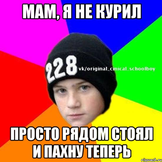 Мам, я не курил Просто рядом стоял и пахну теперь