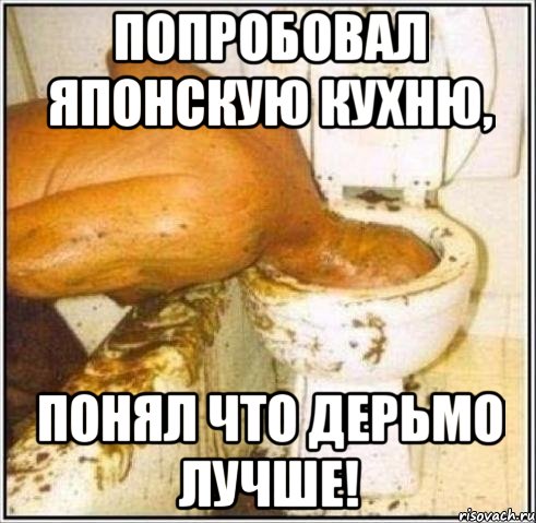 Попробовал японскую кухню, Понял что дерьмо лучше!, Мем Дайвер