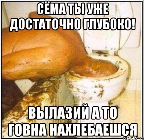 Сёма ты уже достаточно глубоко! ВЫЛАЗИЙ а то говна нахлебаешся, Мем Дайвер