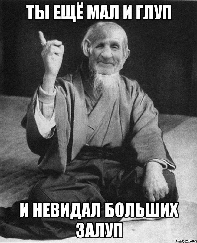 ты ещё мал и глуп и невидал больших залуп, Мем дд сенсей