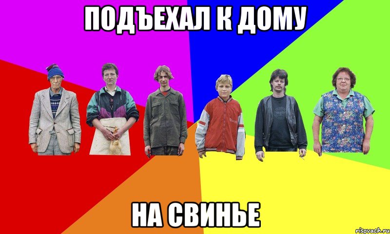 Подъехал к дому На свинье