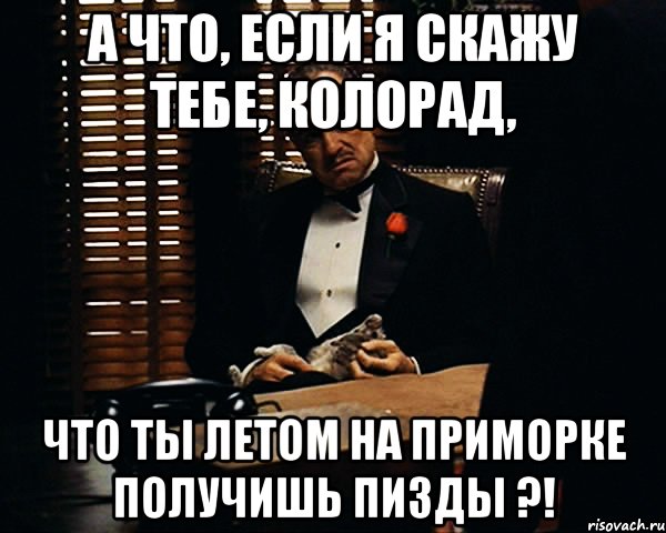 а что, если я скажу тебе, колорад, что ты летом на Приморке получишь пизды ?!, Мем Дон Вито Корлеоне