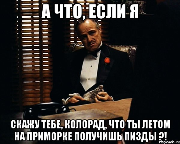 а что, если я скажу тебе, колорад, что ты летом на Приморке получишь пизды ?!, Мем Дон Вито Корлеоне