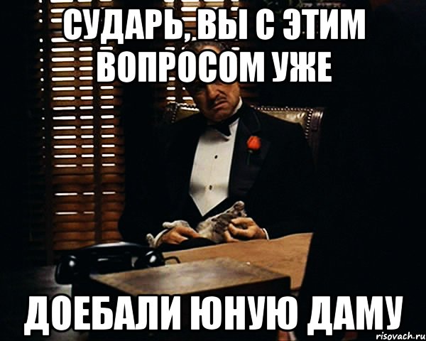 Сударь, вы с этим вопросом уже доебали юную даму, Мем Дон Вито Корлеоне