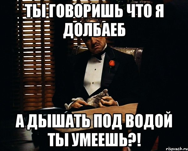 ты говоришь что я долбаеб а дышать под водой ты умеешь?!, Мем Дон Вито Корлеоне