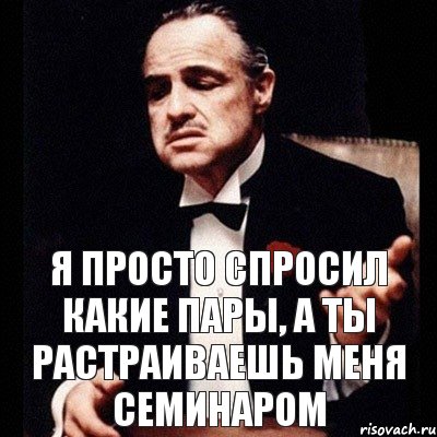 Я просто спросил какие пары, а ты растраиваешь меня семинаром, Комикс Дон Вито Корлеоне 1