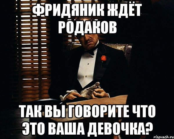 Фридяник ждёт родаков так вы говорите что это ваша девочка?, Мем Дон Вито Корлеоне