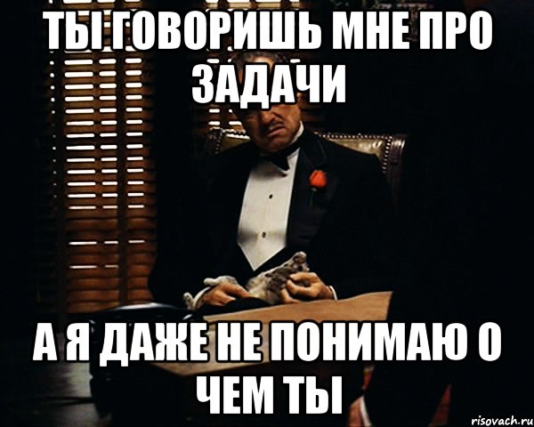 ты говоришь мне про задачи а я даже не понимаю о чем ты, Мем Дон Вито Корлеоне