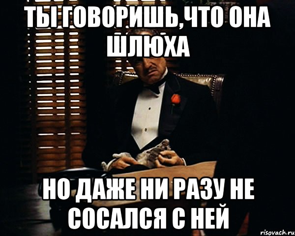 Ты говоришь,что она шлюха Но даже ни разу не сосался с ней, Мем Дон Вито Корлеоне