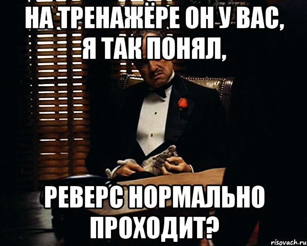 На тренажёре он у вас, я так понял, реверс нормально проходит?, Мем Дон Вито Корлеоне