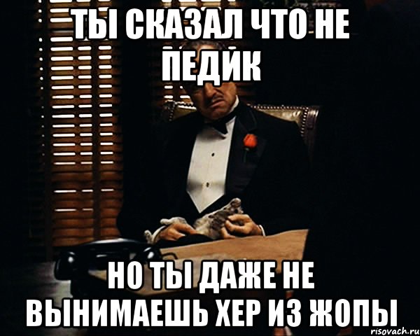 Ты сказал что не педик но ты даже не вынимаешь хер из жопы, Мем Дон Вито Корлеоне