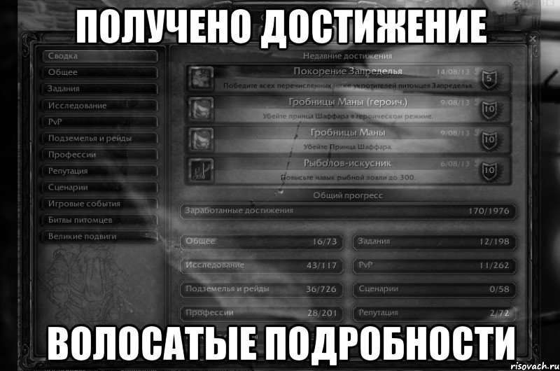 Получено достижение Волосатые подробности