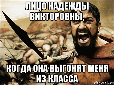 Лицо Надежды Викторовны, когда она выгонят меня из класса, Мем Это Спарта