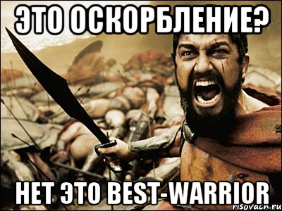 Это оскорбление? Нет это BeSt-WaRRioR, Мем Это Спарта