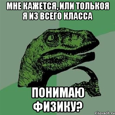 Мне Кажется, или толькоя я из всего класса Понимаю физику?, Мем Филосораптор