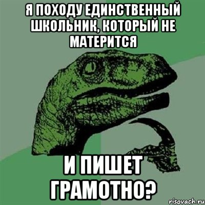 Я походу единственный школьник, который не матерится И пишет грамотно?, Мем Филосораптор