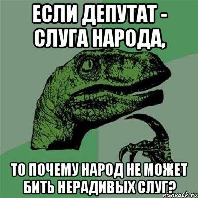 Если депутат - слуга народа, то почему народ не может бить нерадивых слуг?, Мем Филосораптор