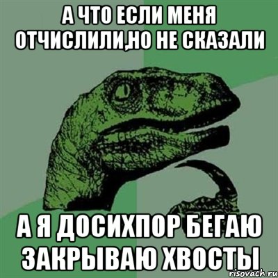 А что если меня отчислили,но не сказали а я досихпор бегаю закрываю хвосты, Мем Филосораптор