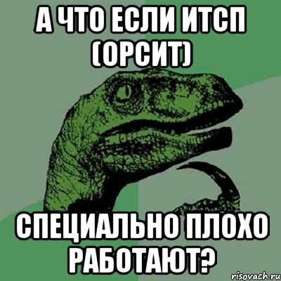 А ЧТО ЕСЛИ ИТСП (ОРСИТ) СПЕЦИАЛЬНО ПЛОХО РАБОТАЮТ?, Мем Филосораптор