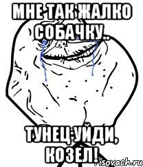 Мне так жалко собачку.. Тунец уйди, козел!, Мем Forever Alone