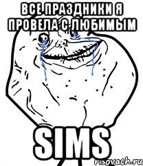 все праздники я провела с любимым SIMS, Мем Forever Alone