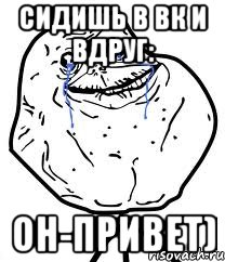 сидишь в вк и вдруг: он-Привет), Мем Forever Alone