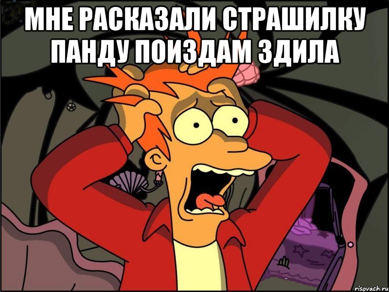 мне расказали страшилку панду поиздам здила , Мем Фрай в панике