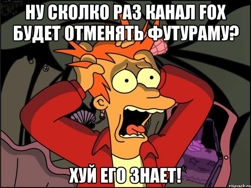 Ну сколко раз канал FOX будет отменять футураму? Хуй его знает!, Мем Фрай в панике