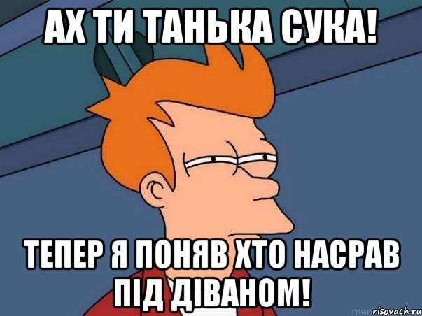 Ах ти Танька сука! Тепер я поняв хто насрав під діваном!, Мем  Фрай (мне кажется или)