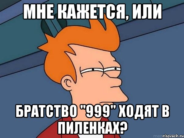 МНЕ КАЖЕТСЯ, ИЛИ БРАТСТВО "999" ХОДЯТ В ПИЛЕНКАХ?, Мем  Фрай (мне кажется или)