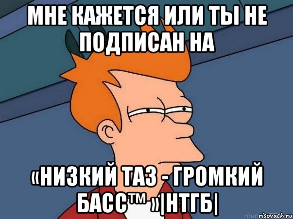 мне кажется или ты не подписан на «Низкий Таз - ГРомкИЙ Басс™ »|НТГБ|, Мем  Фрай (мне кажется или)