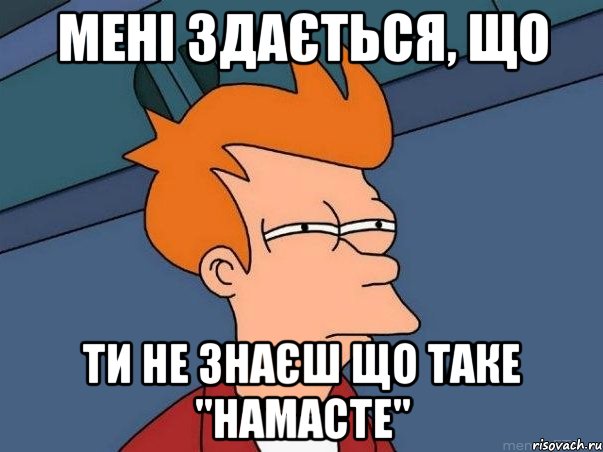 Мені здається, що ти не знаєш що таке "намасте", Мем  Фрай (мне кажется или)