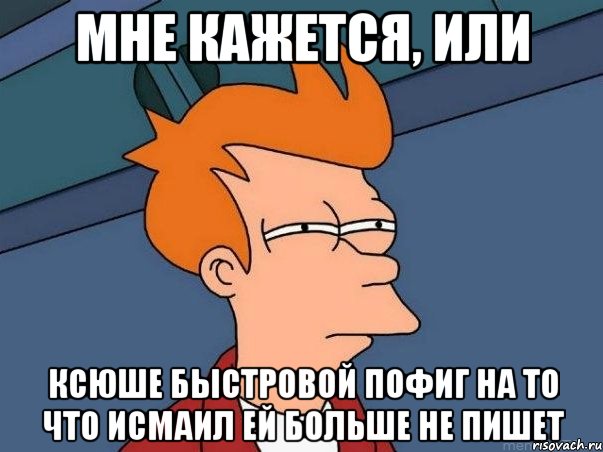 мне кажется, или ксюше быстровой пофиг на то что исмаил ей больше не пишет, Мем  Фрай (мне кажется или)